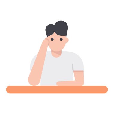 Düşünme adamı düz tasarım simgesi.