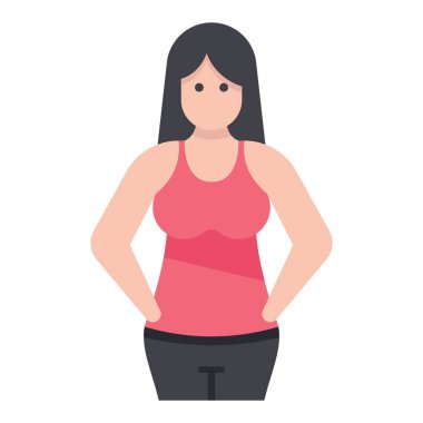 Moda modelinin düz vektör tasarımı 