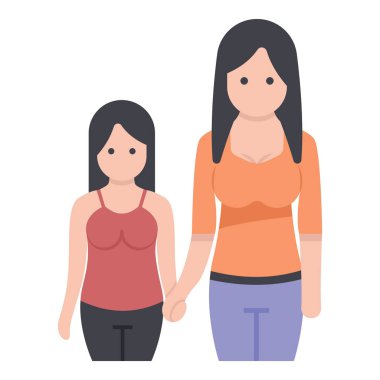 Düz tasarımda annelik simgesi.