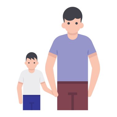 Baba ve oğul düz tasarım simgesi.