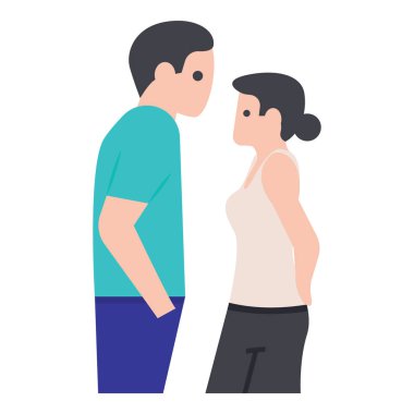 Düz tasarımda aşıklar simgesi