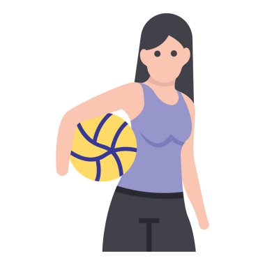 Kadın plaj oyuncusunun düz tasarımı 