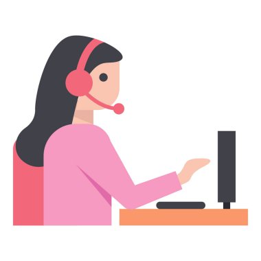 düz iş kadını simge vektör 