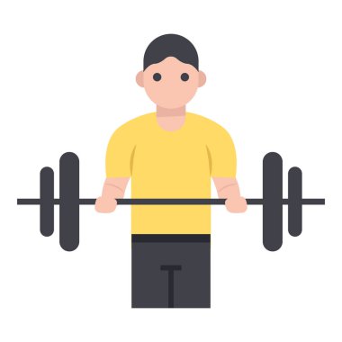  Ağırlık kaldırma simgesinin düz tasarımı.