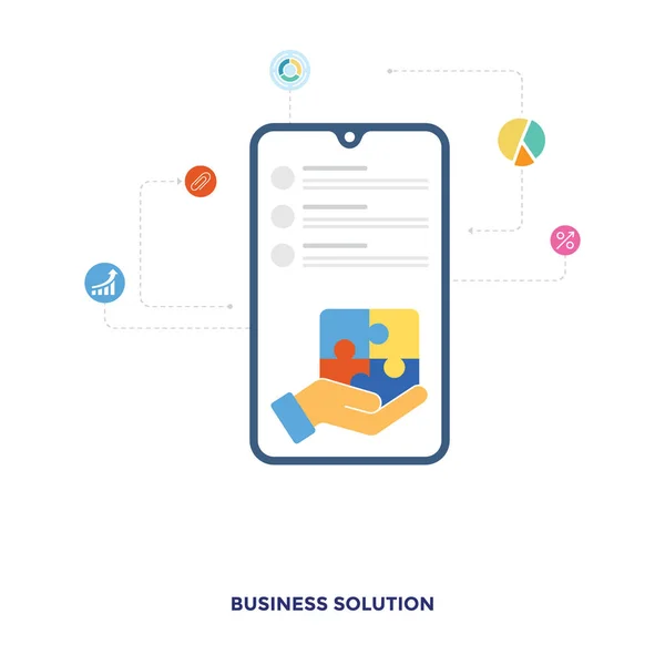 Business Solution Flat Icon Vector — Stock Vector