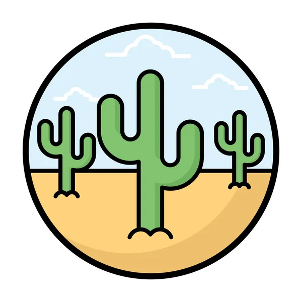 Desert Vecteur Succulent Design Plat — Image vectorielle
