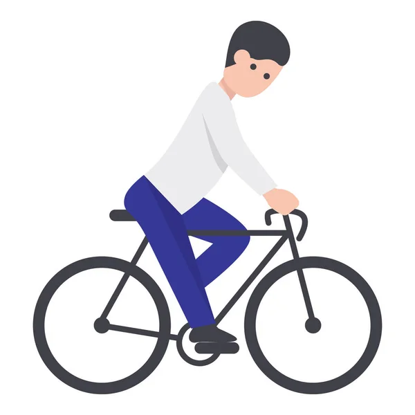 Flat Icon Design Cyclist — Stock Vector