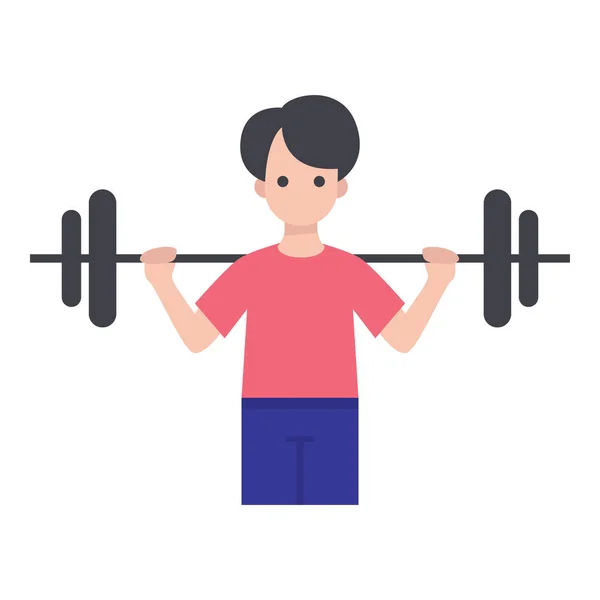 Flat Design Weight Lifting Icon — Stock Vector