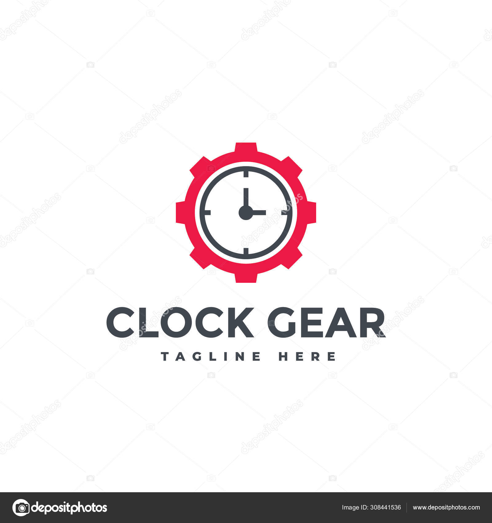 Vector Logo Clock Gear Design Stock Vector Image by ©vectorspoint