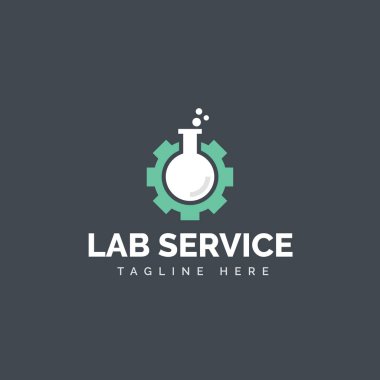 Laboratuvar dişli logosu vektör tasarımı 