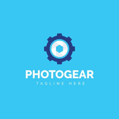 Vector of gear photo logo  clipart