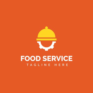 Gıda dişli vektör düz tasarım logosu 