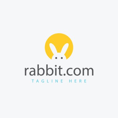Rabbit logo flat vector design  clipart