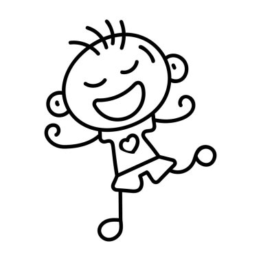 Çizim tasarımında bebek çocuk vektörü 