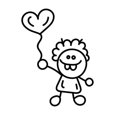 Kalp dekoratif balon vektör tasarımı 