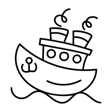 Sıra tasarımında teslimat gemisi vektörü 