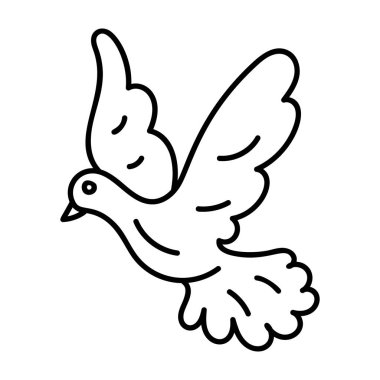 Çizim tasarımında barış kuşu vektörü 