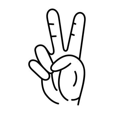 Zafer işareti çizim vektör tasarımı 