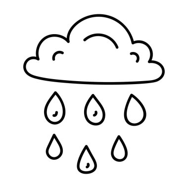 Çizim tasarımında yağmurlu hava vektörü 