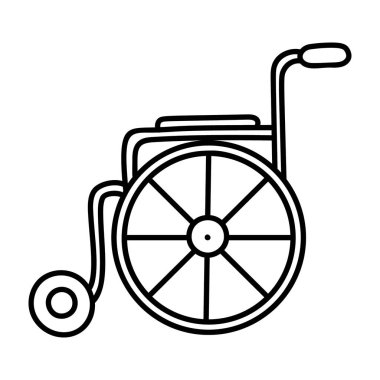 El çizilmiş hastane tekerlekli sandalye vektör tasarımı 
