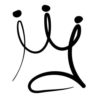 Çizim stilinde taç tasarım vektörü 