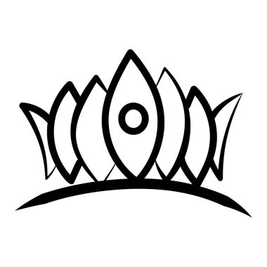 Kraliçe taç vektör çizim tasarımı 