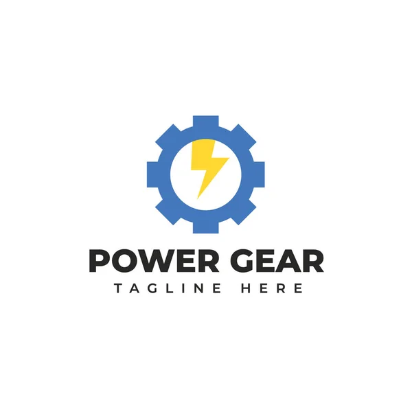 Platte Vector Van Power Gear Design — Stockvector