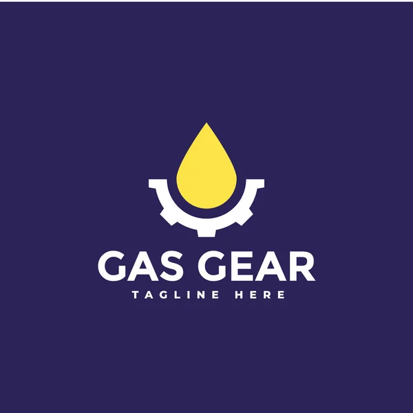 Gas Gear Vector Logo Ontwerp — Stockvector