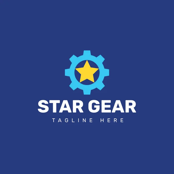 Design Vettoriale Logo Star Gear — Vettoriale Stock