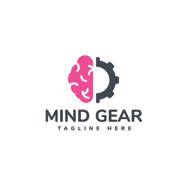 Logo Van Mind Gear Vector Ontwerp — Stockvector