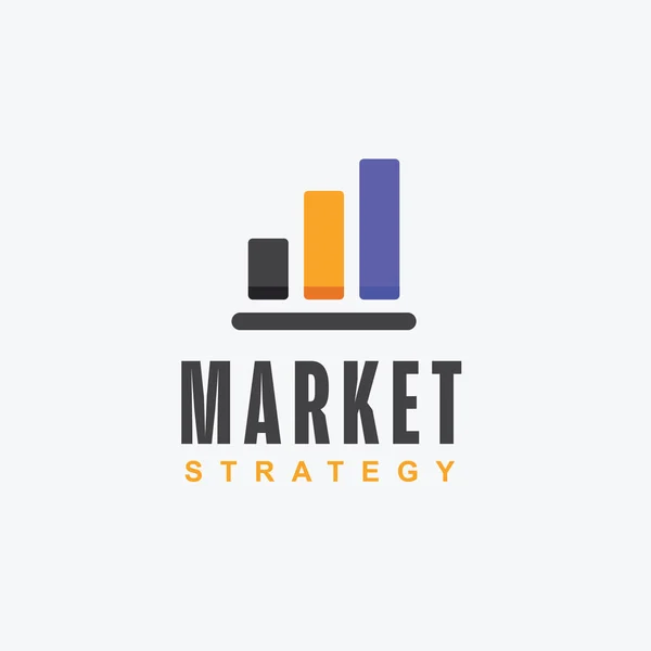 Diseño Del Logo Estrategia Mercado — Vector de stock