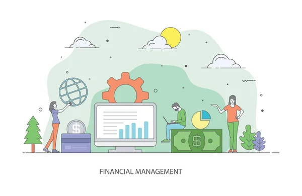 Illustration Den Finansiella Förvaltningen Flat Design — Stock vektor