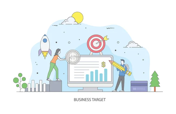 Flat illustration of business target vector