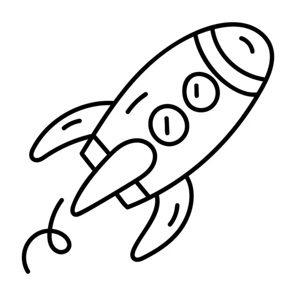 Drawing Flying Rocket Vector — Stock Vector
