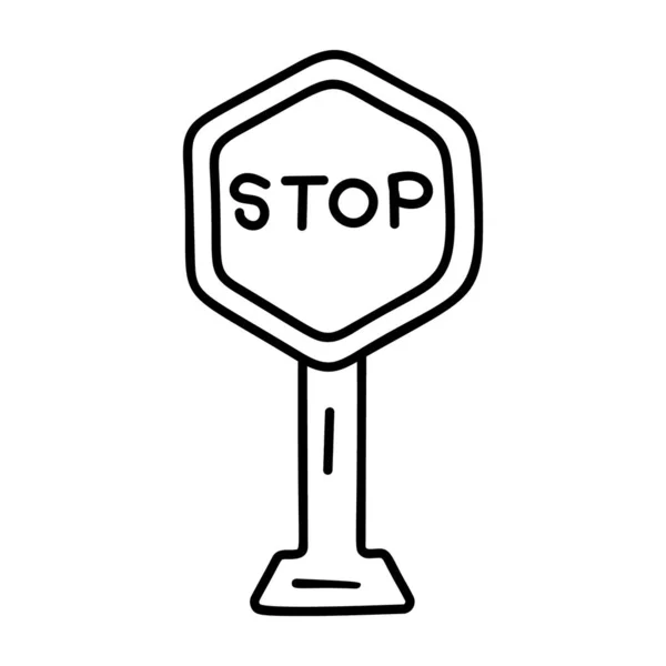 Hand Getekende Stop Symbool Vector Ontwerpen — Stockvector
