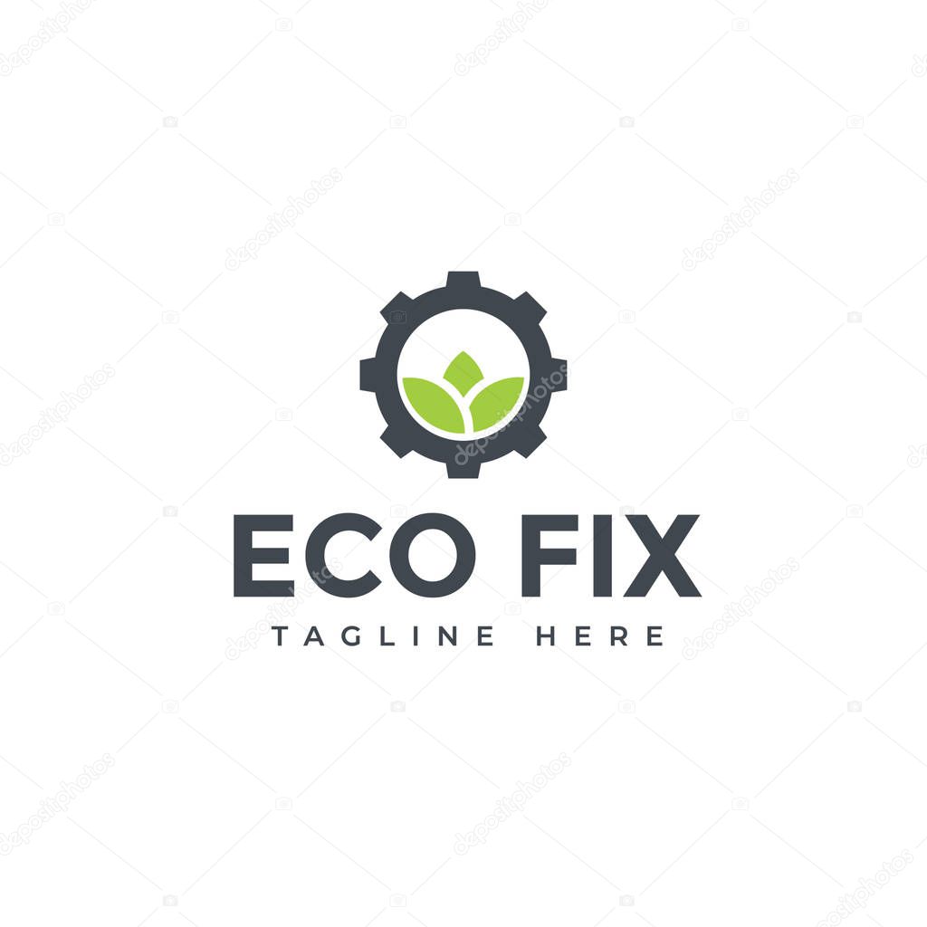Eco fix logo in flat design