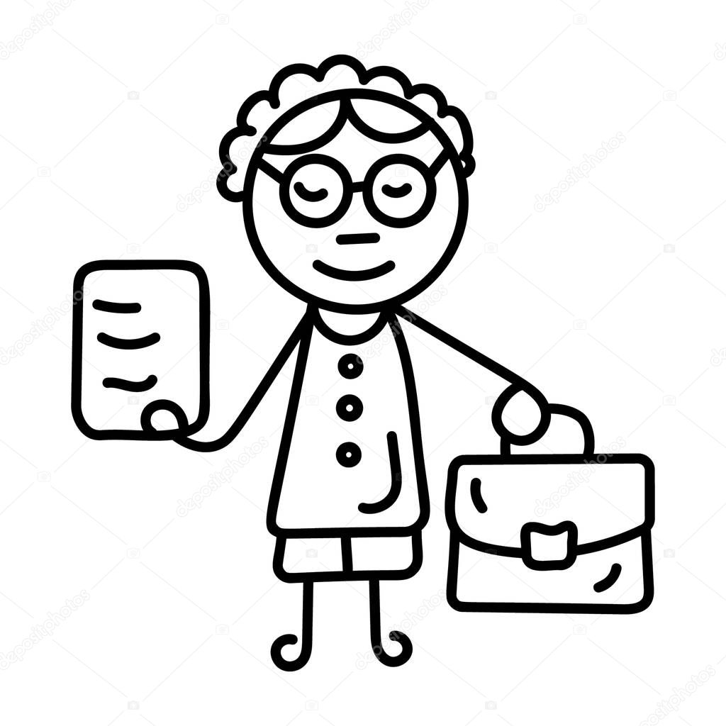 Hand drawn faculty member vector 