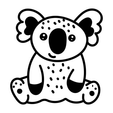 Koala ayının sevimli çizgi film vektörü