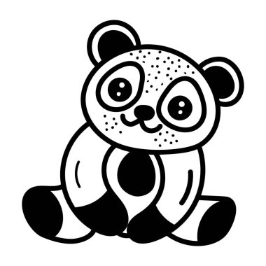 Sevimli panda karikatür çizim vektörü 