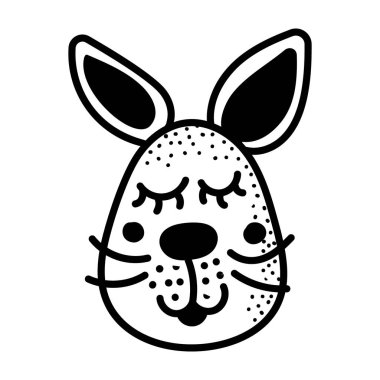 Sevimli tavşan çizim beyaz arka plan üzerinde izole