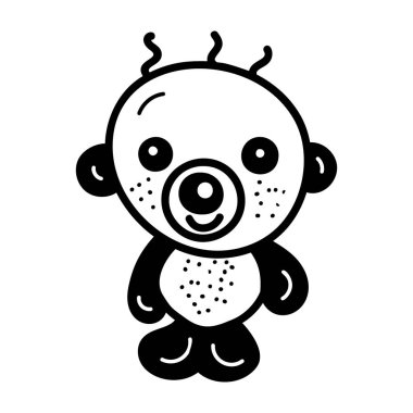 Sevimli panda ayı el vektör çizilmiş 