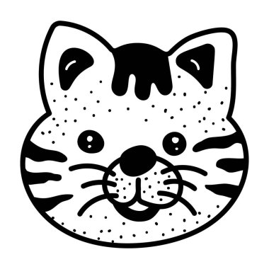 Sevimli pisi yüz el çizilmiş vektör