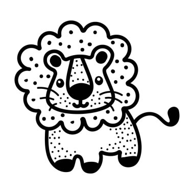 El çizilmiş simgede vahşi aslan