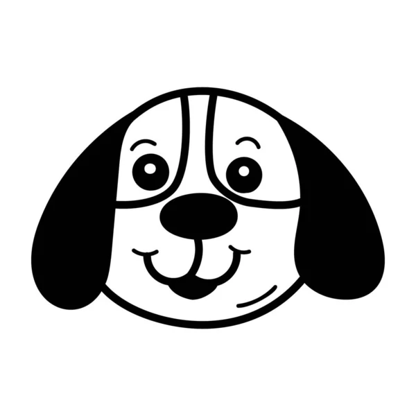 汉画的小狗头像图标 — 图库矢量图片