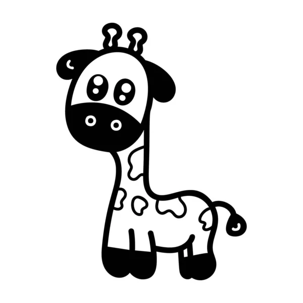 卡通画中的长颈鹿图标 — 图库矢量图片