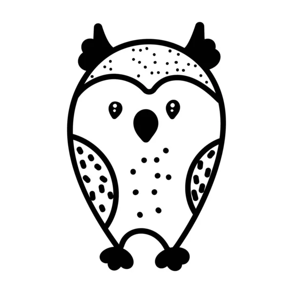 Hand Drawn Vector Owl — Stock Vector