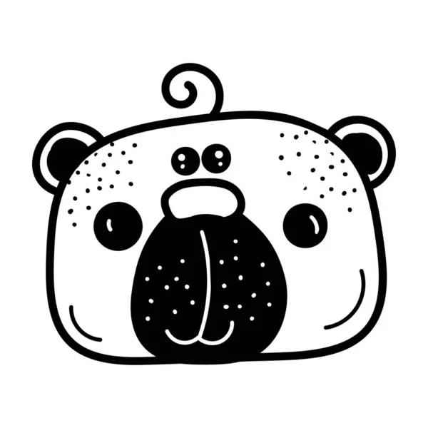Ícone Desenhado Mão Ursinho —  Vetores de Stock