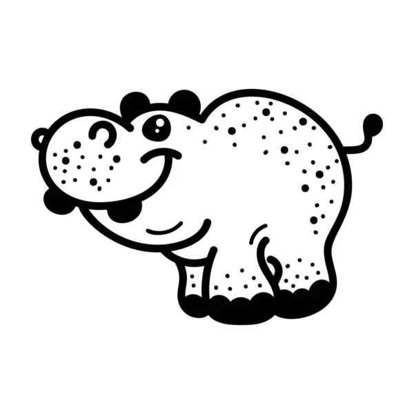 Hippopotamus Ruka Vykreslené Ikonami — Stockový vektor