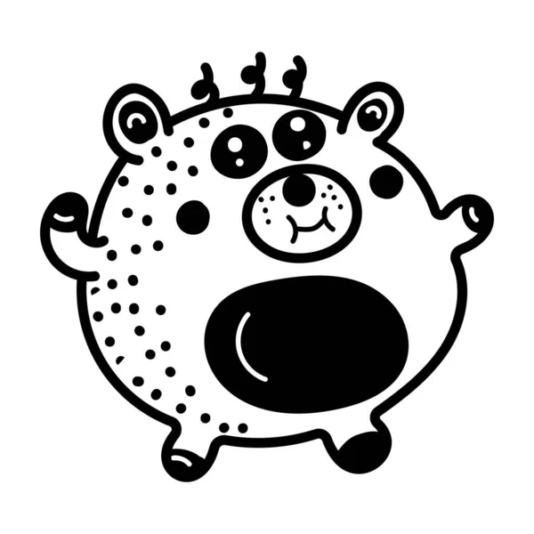 Handritad Ikon Meeko Bear Vector — Stock vektor