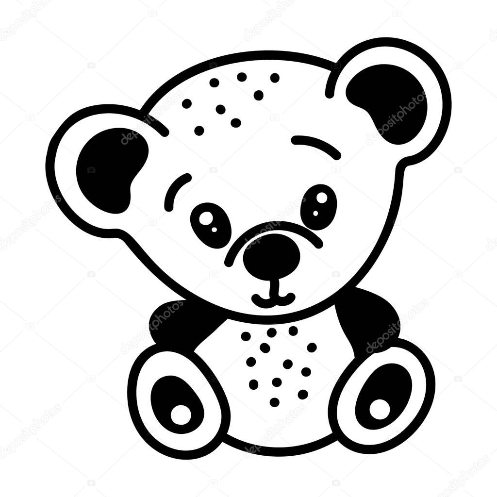 Hand drawn icon of teddy bear